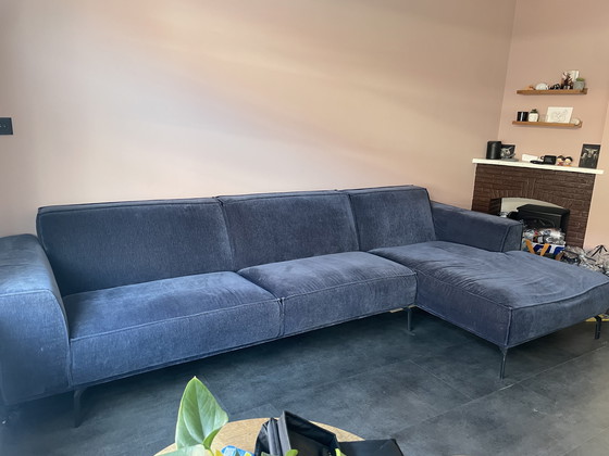 Image 1 of Donkerblauwe hoekbank