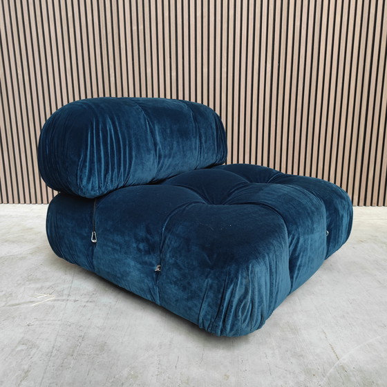Image 1 of Modulo Camaleonda vintage B&amp;B Italia in velluto blu/microfibra