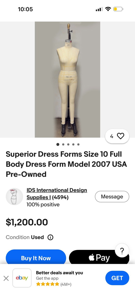 Image 1 of Vintage professionele dress form / paspop – Superior Model Forms Co (USA) – Model 1999