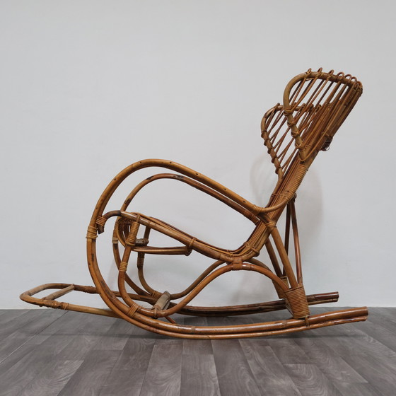 Image 1 of Poltrona a Dondolo Rocking Chair Francese Vintage Design Modernariato 1960’s