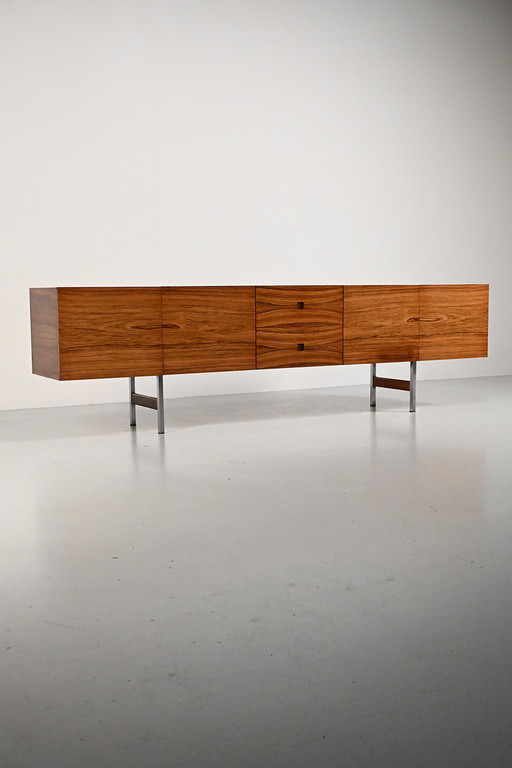 Zeer groot palissander dressoir