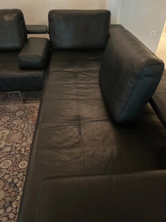 Exclusive black leather design seating area with metal frame – Rolf Benz (photo 7 of 8)