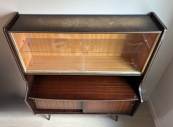 Image 1 of Jaren '60 Buffetkast Mid-Century Modern Sterreglas