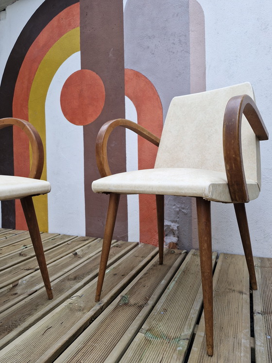 Image 1 of Paires de Fauteuils Bridges vintage 1960