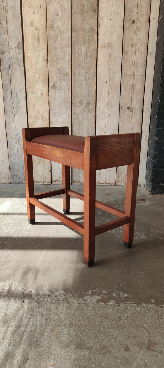 Image 1 of Hague Amsterdam School 1920s Art Deco New Objectivity stool piano stool
