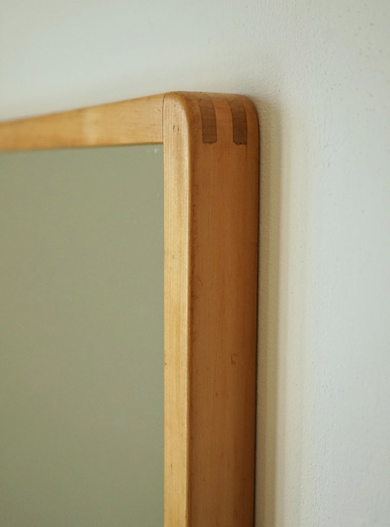 Image 1 of Rare Alvar Aalto birch Wall Mirror for Artek. 1950s