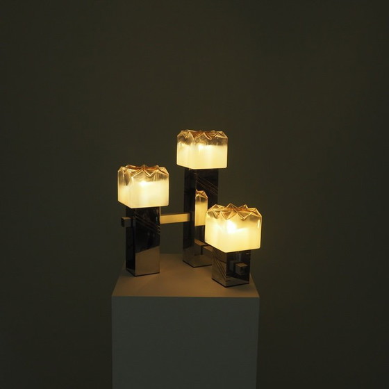 Image 1 of Tafellamp met Murano glazen kappen van Gaetano Sciolari