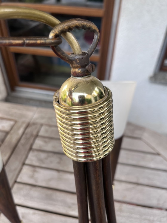 Image 1 of Bonalux Mid Century Trompetkroonluchter – Hanglamp met 5 vlammen uit de jaren 60/70