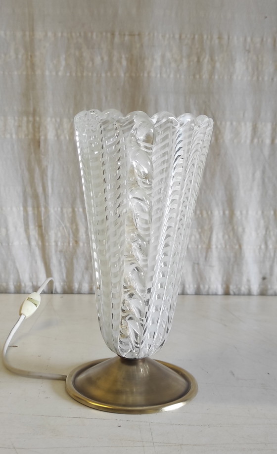 Image 1 of Table lamp with Murano glass shade - mid-20th century