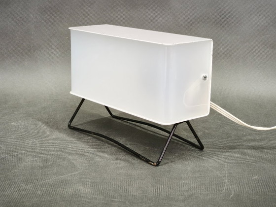1970s Pokrok Žilina PS 11 Industrial Table Lamp, Czechoslovakia, Metal, Plastic, White (photo 4 of 10)