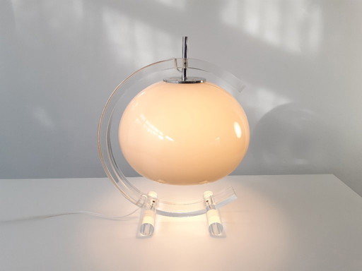 Imposante plexiglazen mushroom tafellamp, mcm tafellamp, vintage space age bureaulamp