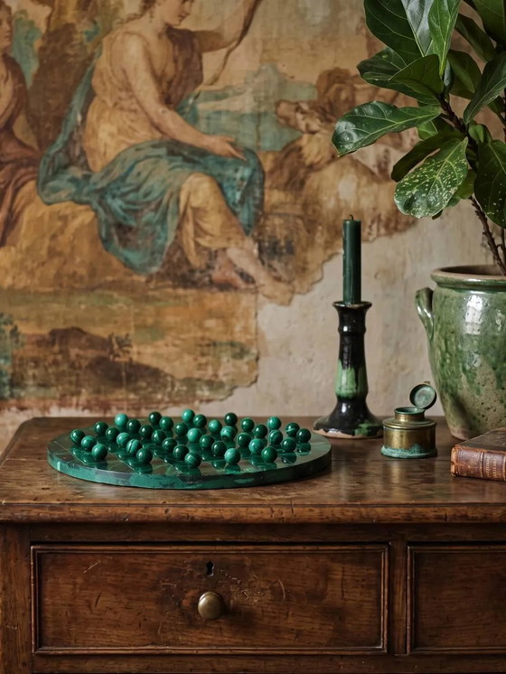 Vintage solitairespel in malachiet, Afrikaans werk, jaren 1960-1970. – Decoratieve objecten, Steen (photo 3 of 17)