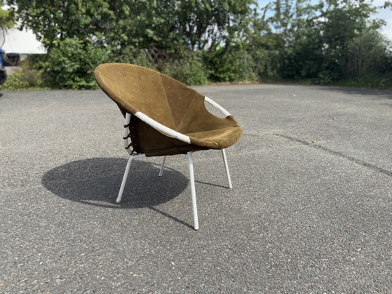 Fauteuil en cuir vintage Space Age Balloon Chair de Lusch & Co des années 70 – Leather, Metal (photo 2 of 7)