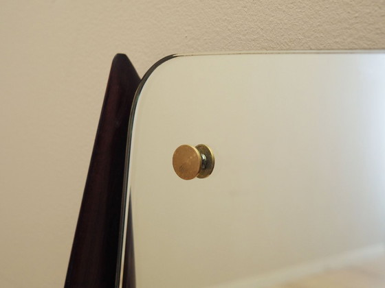 Image 1 of Miroir dans un cadre en acajou, design italien, années 1970, production : Italie