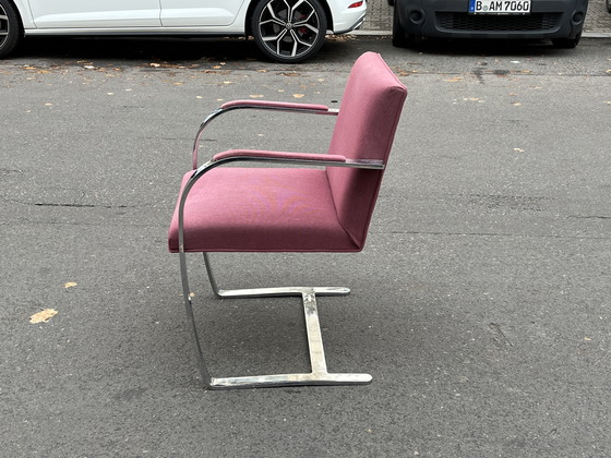 Image 1 of 1/4 Vintage Brno Knoll Armchair Chair Ludwig Mies Van Der Rohe Old Pink Bauhaus Chrome Upholstery Cantilever Arm Chair