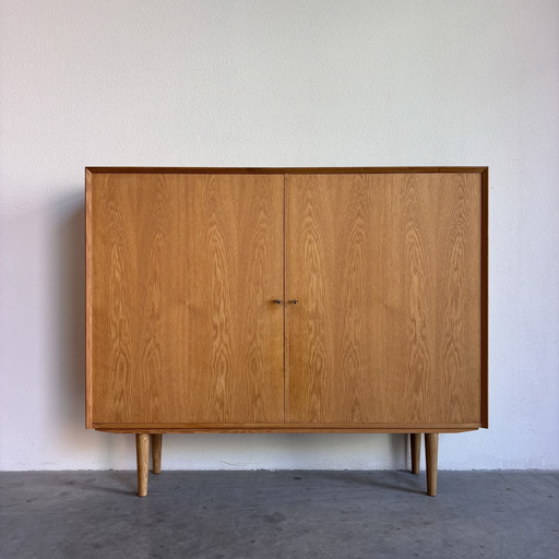 Vintage Danish wall cabinet- highboard oak