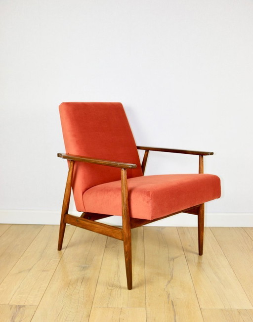 Sillón 'Lis', diseño de los años 70 de Henryk Lis, color ladrillo naranja - 2 unidades disponibles