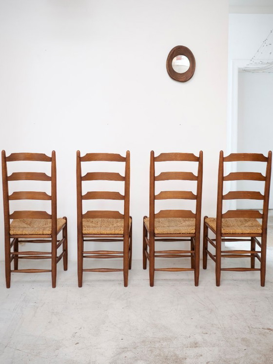 Image 1 of 4 timeless wooden and straw chairs