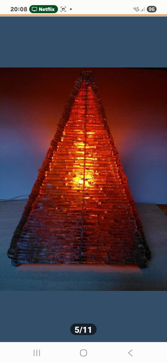 Image 1 of Toa Tesserine 40cm pyramid glass lamp