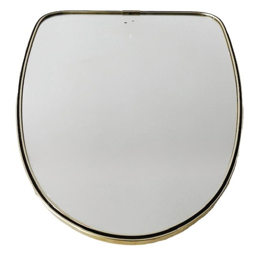 Mid-century asymmetrische spiegel messing 1950's