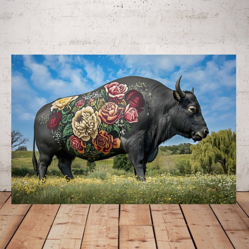 Photo imprimée sur plexiglas / Taureau tatoué / Edition limitée