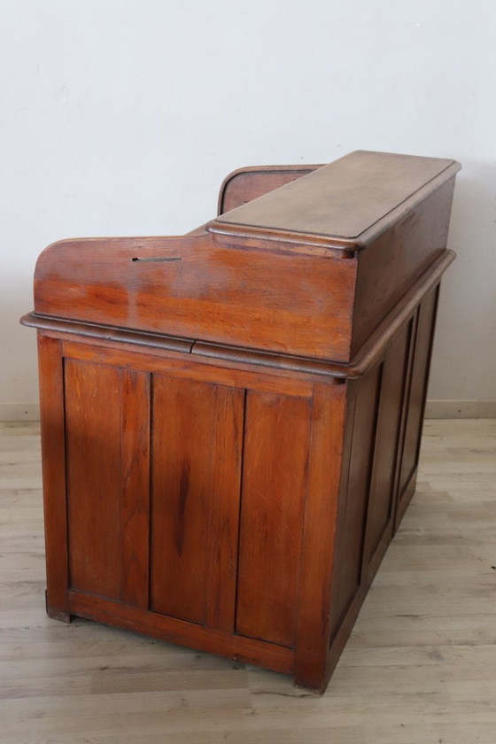 Image 1 of Escritorio con tapa enrollable en madera de roble, Italia, principios del siglo XX