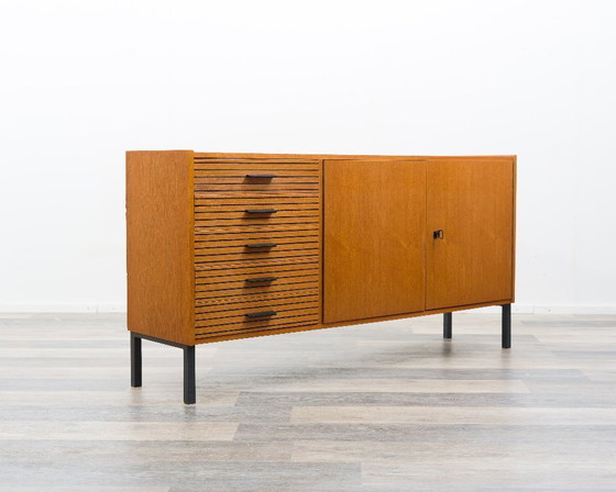 Image 1 of Teak sideboard from the 60s with grooved drawers.