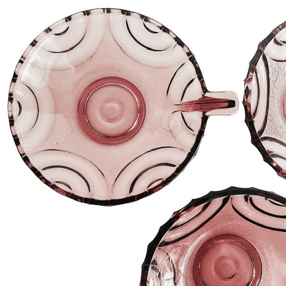 Set of Six Art Deco Aperitif Dishes Amethyst Glass Purple 1930s – Crockery (photo 4 of 12)
