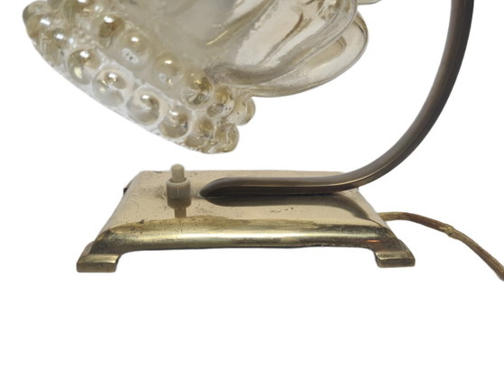 Art Deco Bedside Lamp, Belgium, 1950s – Table lamps, Glass, Brass (photo 4 of 13)