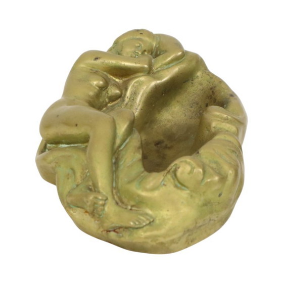 Image 1 of Vintage Brass Ashtray Female Nude