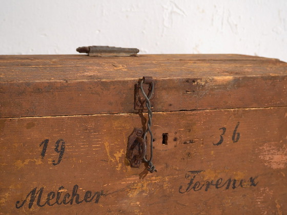 Antique travel chest with original inscription (Year 1936) #21 – Storage cabinet, Rustic (photo 19 of 40)