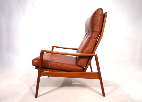 Image 1 of Poltrona Komfort in pelle di teak di Arne Wahl Iversen, 1960