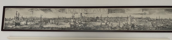 Image 1 of Rotterdam, beautiful reproduction in a mahogany frame