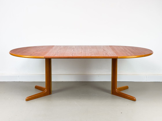 Image 1 of Danish Round Teak Dining Table With Extensions By Gudme Møbelfabrik, 1970S