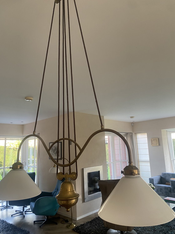 Image 1 of Handgemaakte koperen plafondhanglamp