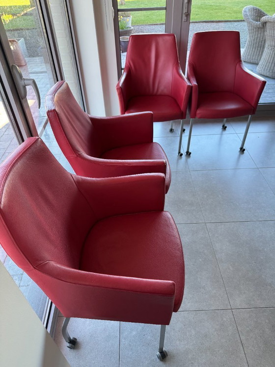 Image 1 of New Bree's 4 armfauteuils Athena op wielen , echt leder