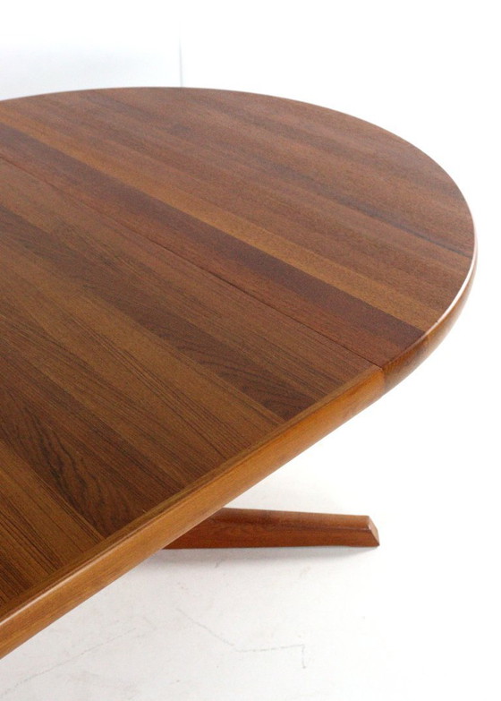 Image 1 of Gudme round 2x extendable dining table 'Slumstrup' vintage Danish design