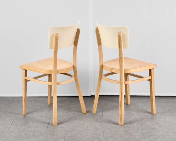 Set of 4 Dining Chairs, by TON, 1960s, Czechoslovakia – Wood (photo 10 of 16)