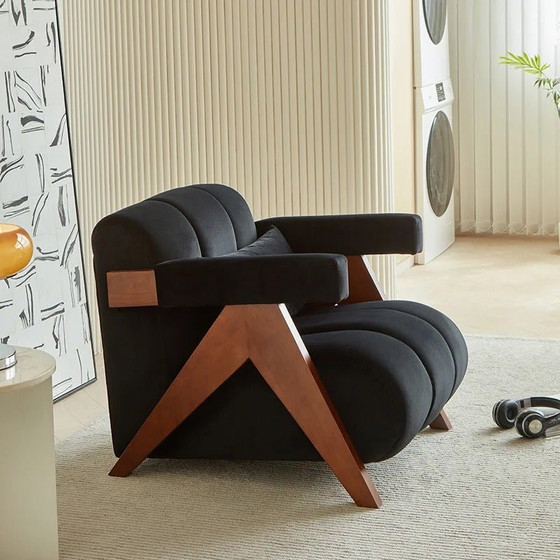 Vintage Fauteuil: Eigentijdse Elegantie en Comfort 3 Kleuren – Textile, Wood (photo 4 of 5)