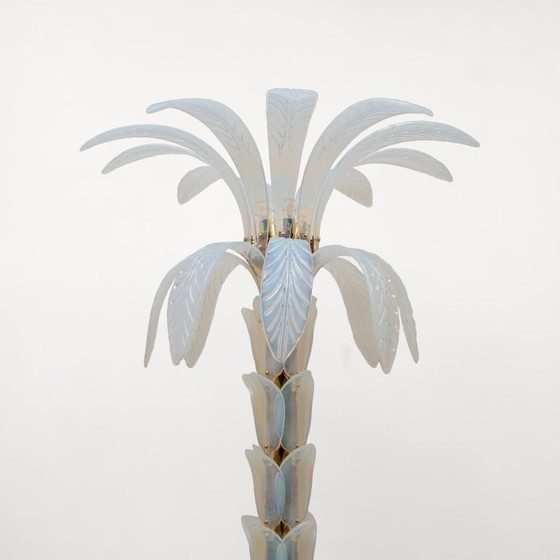 Image 1 of Pair of Iridescent Murano Glass Palm Tree Floor Lamps