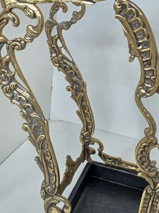 Vintage sierlijke messing paraplu- en wandelstokhouder | Antieke rococo-stijl – Paraplubak, Iron, Brass (photo 13 of 15)
