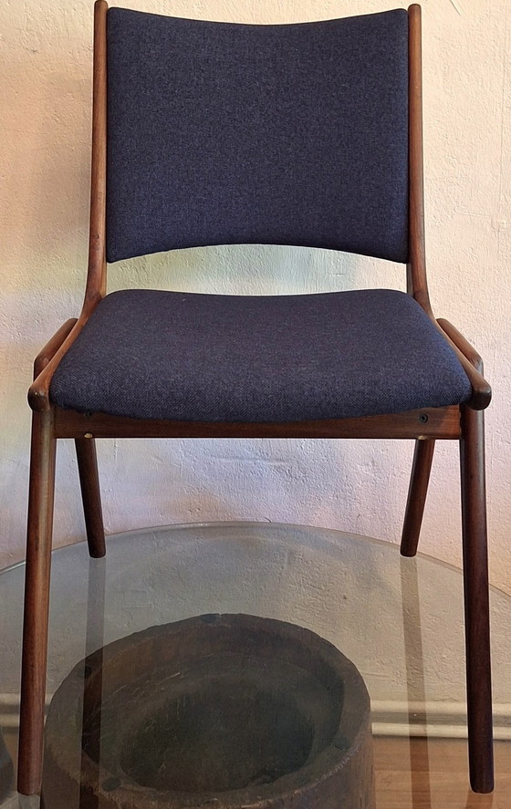 Image 1 of Set of 4 Solid Teak Dining Chairs, Denmark 1960s