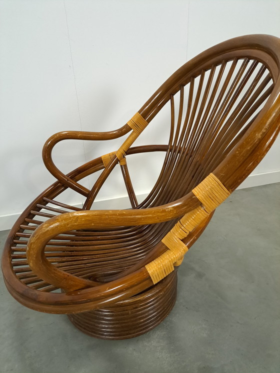 Image 1 of Rotan Manou Draai Stoel Vintage