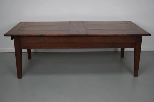 Französischer rustikaler Couchtisch aus Eiche im Bauernhausstil, frühes 20. Jahrhundert