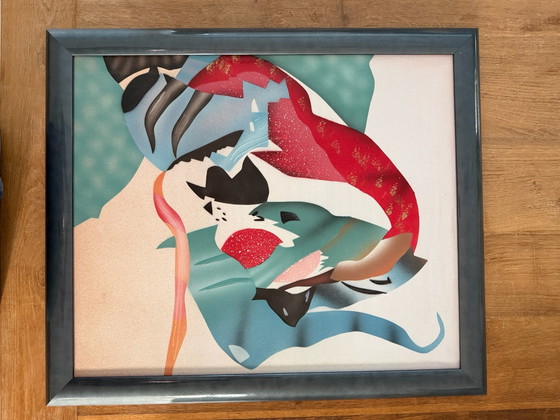 Due dipinti suggestivi con rilievo – circa 30 anni – Dipinti e disegni, Carta, Legno (photo 3 of 8)