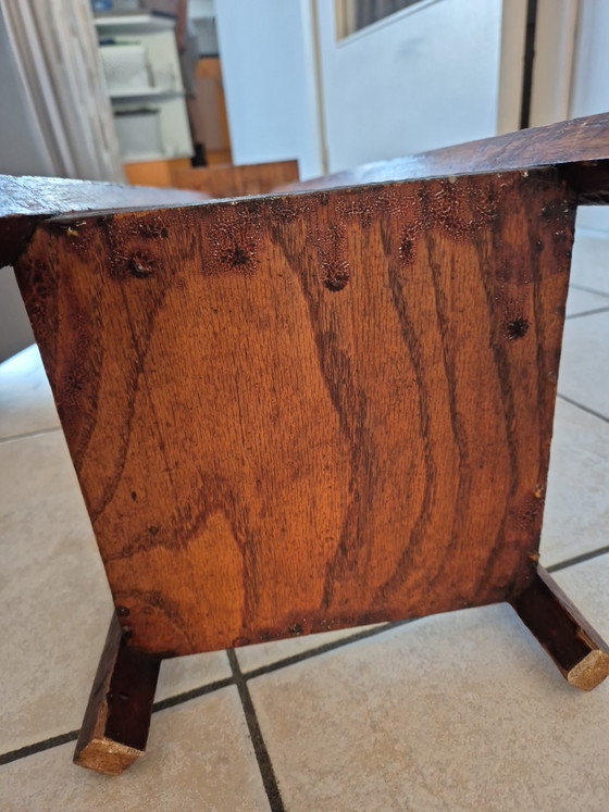Antique Art Nouveau Wooden Plant Stand – Pedestal Side Table (c. 1920) – Plant table (photo 4 of 8)