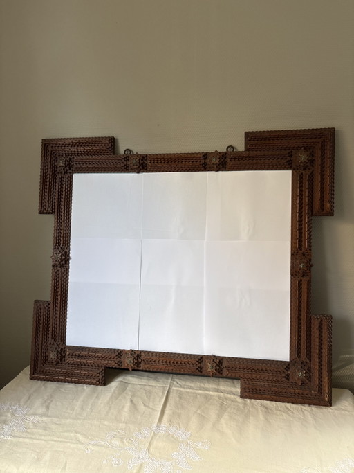 Cornice antica in stile arte popolare | Arte folk | 78 x 67 cm