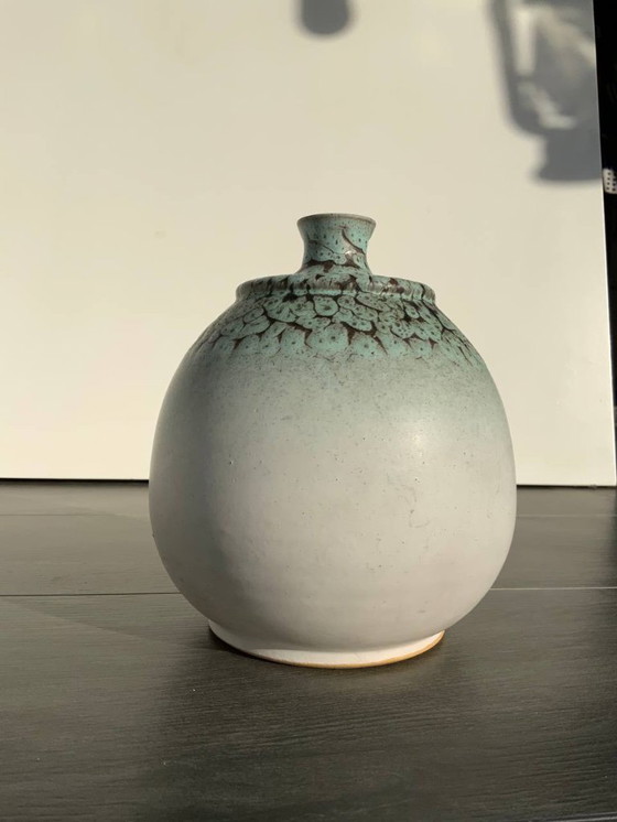 Image 1 of Pottery Vase – "Snakeskin" Shrink-Glaze by Albert Kiessling (KLW), Langenhessen