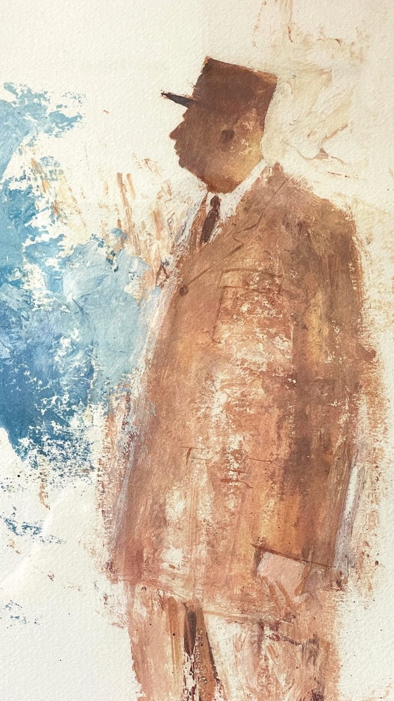 Image 1 of ILLUSTRAZIONE di de Gaulle su CARTA D'EPOCA