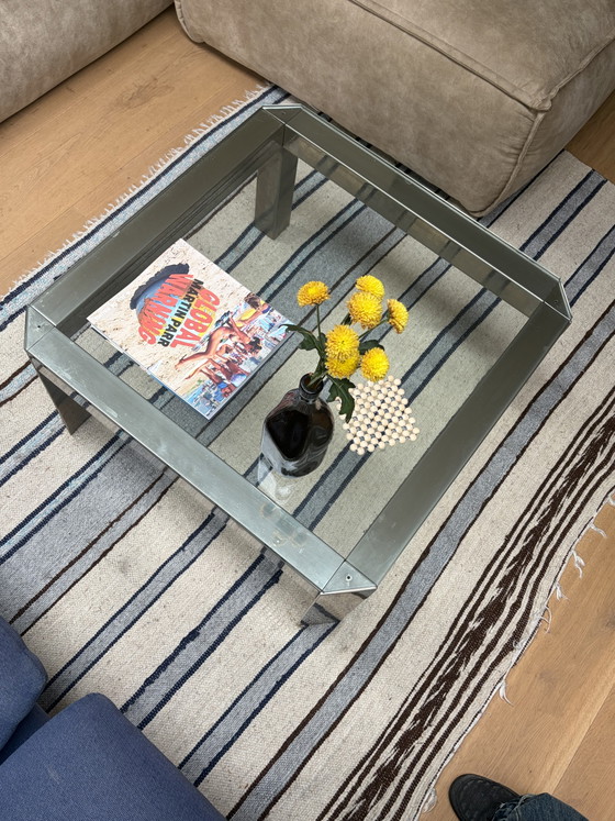 Image 1 of Salontafel van chroom en glas